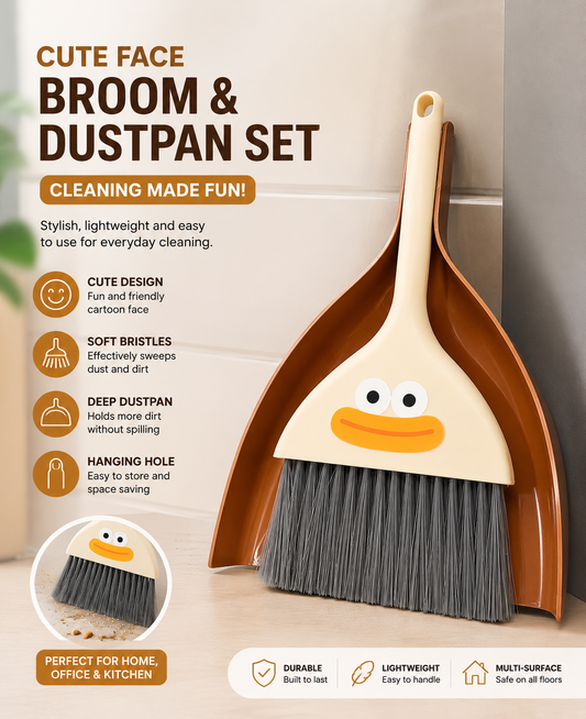 Cute Cartoon Mini Broom & Dustpan Set