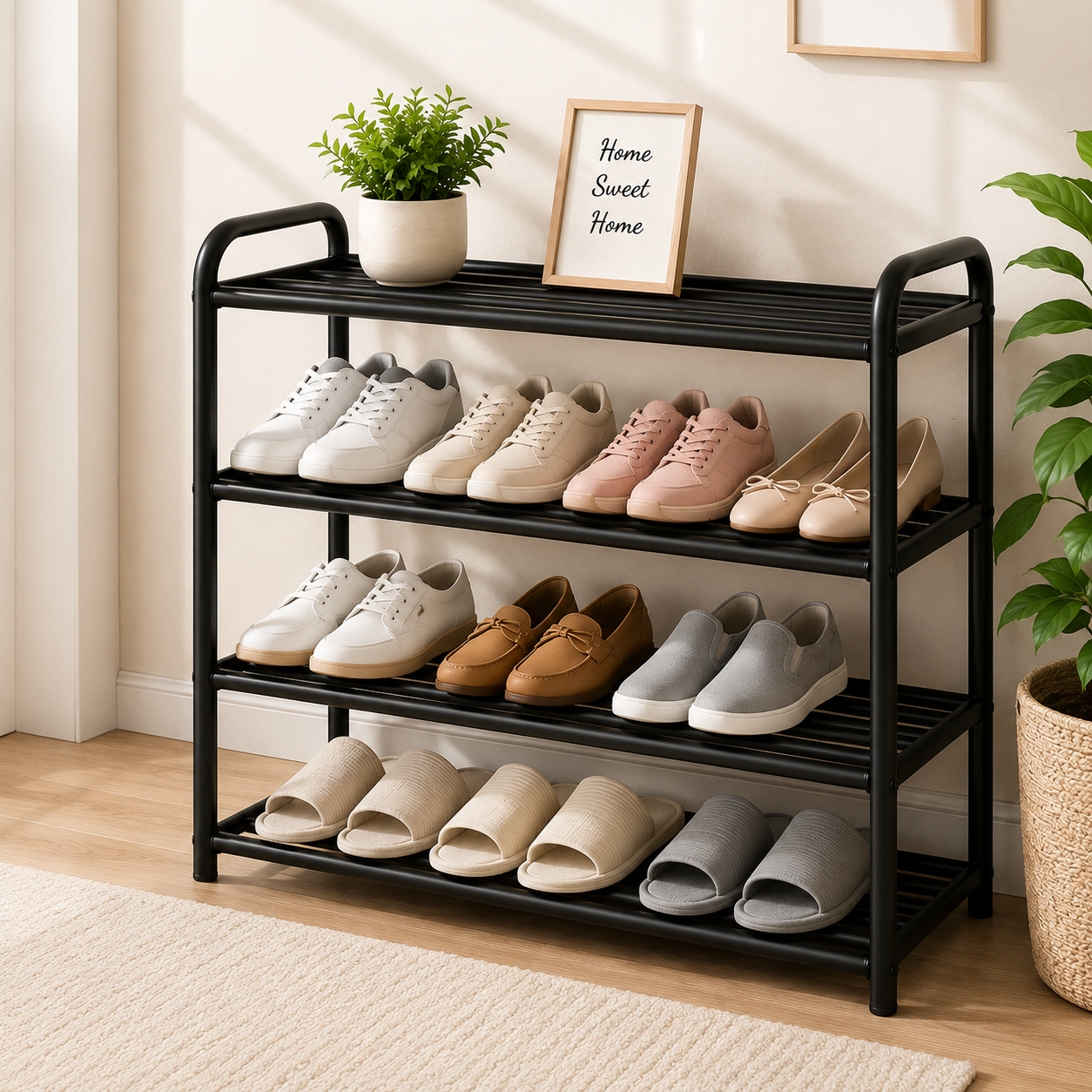 4-Tier Metal Shoe Rack Organizer
