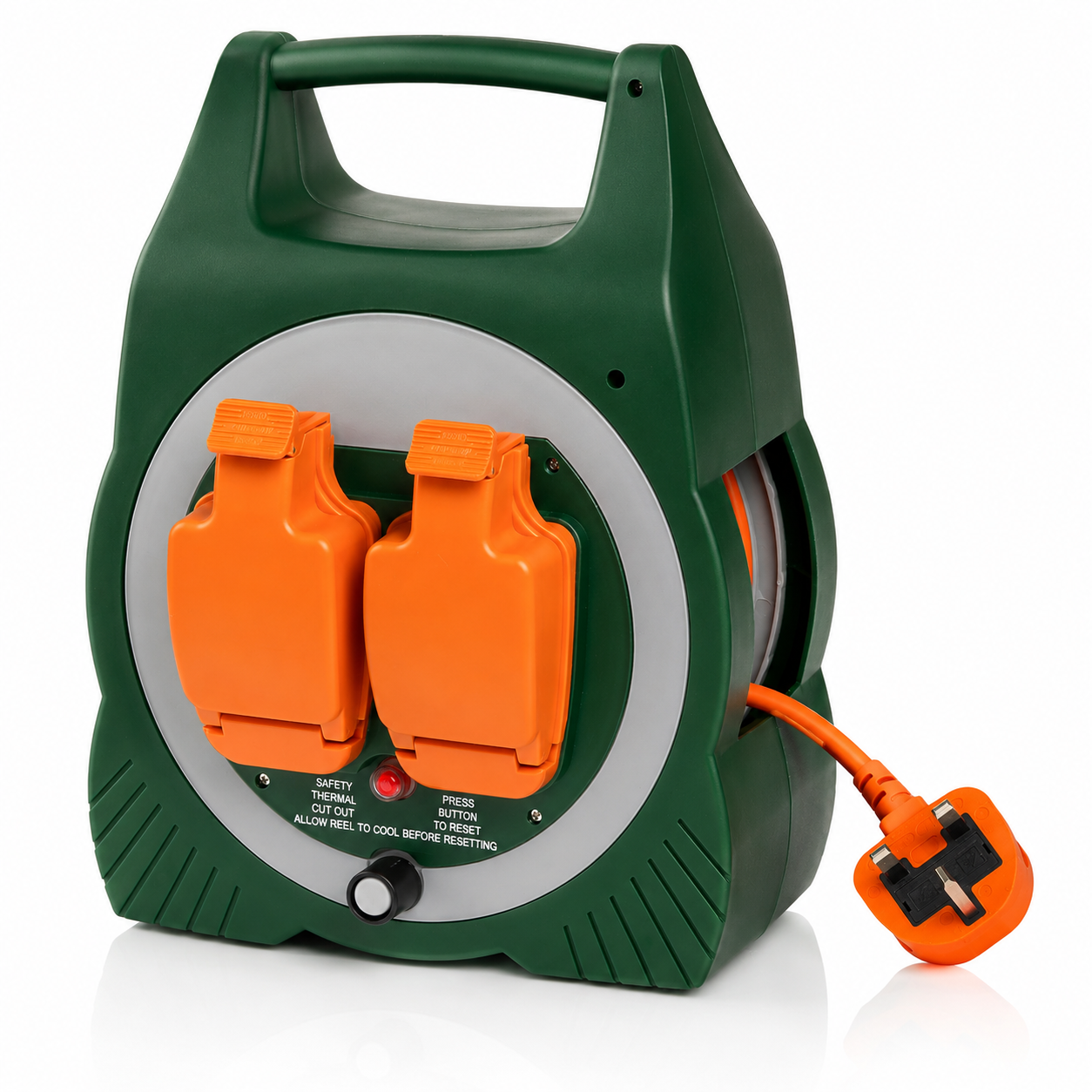 15M Outdoor Heavy Duty Daewoo Extension Cable Reel 2 Way IP54 Weatherproof