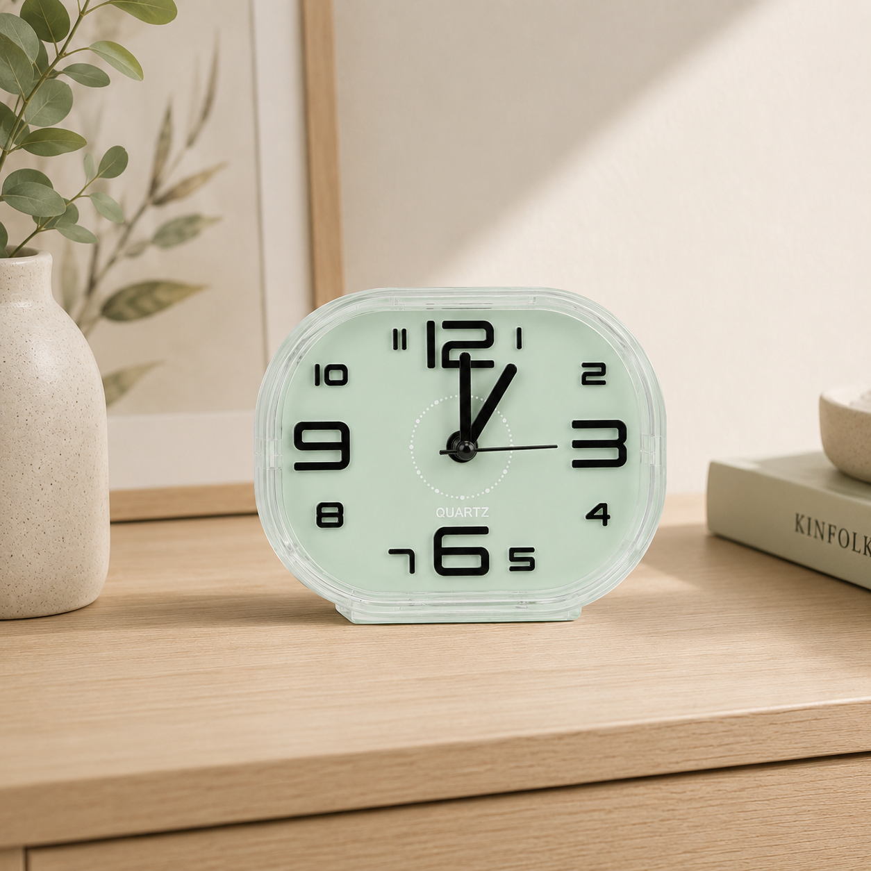 Mini Tabletop Alarm Clock -Compact Quartz Desk Clock