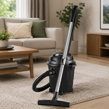 Daewoo 10L Black Wet & Dry Cylinder Vacuum Cleaner, 1000W
