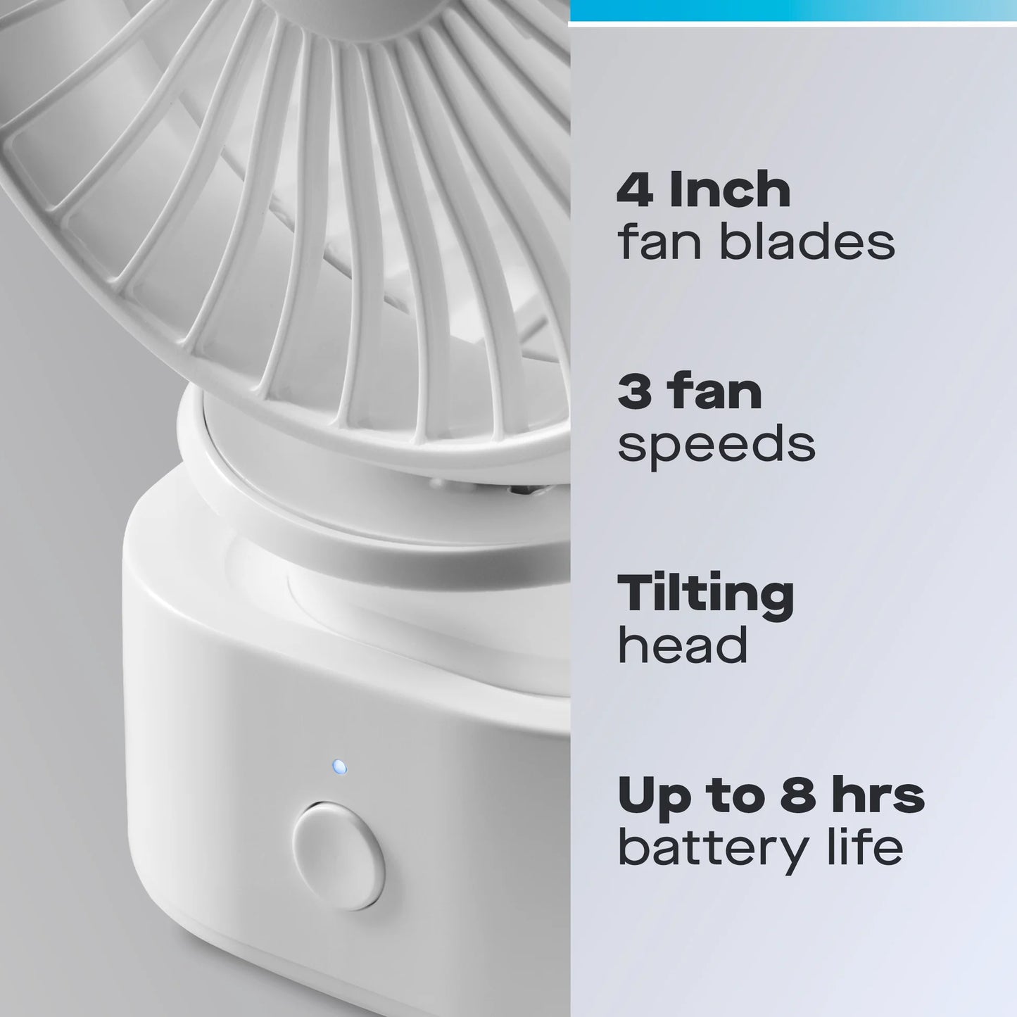 Mini USB Rechargeable Fan 4 Inch Desktop Fan