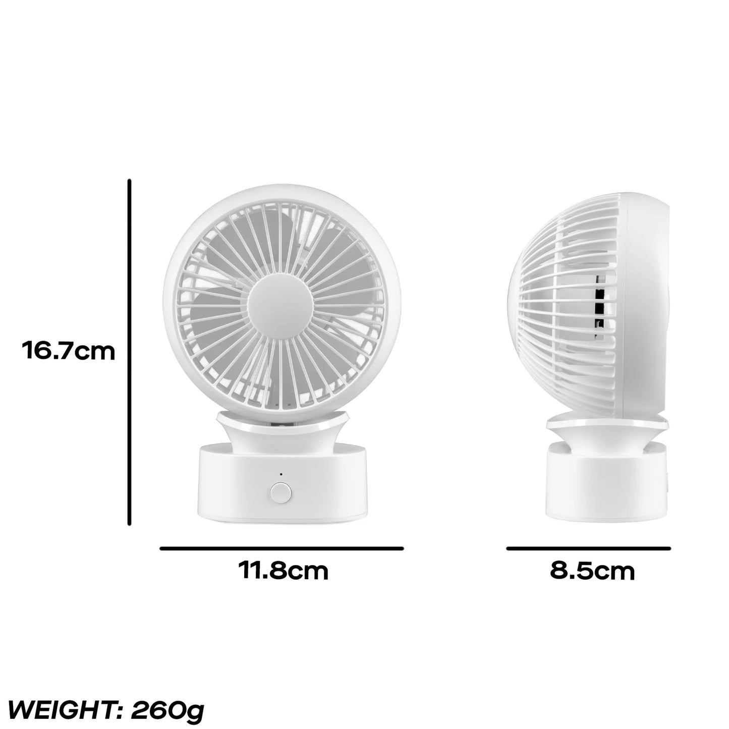 Mini USB Rechargeable Fan 4 Inch Desktop Fan
