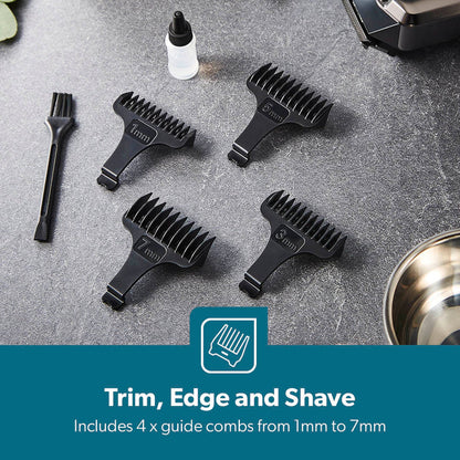 GEEPAS Waterproof and Rechargeable Hair & Beard Trimmer