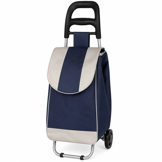 2 Wheel Shopping Trolley Bag with Handle – Lightweight Folding Grocery Cart on Wheels