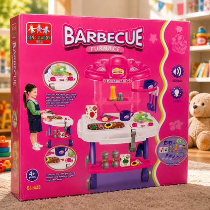 BBQ Kitchen Playset with Sound & Lights – Pretend Cooking Toy Set