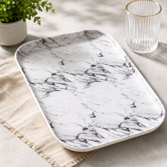 Elegant Marble Design Serving Tray-Medium