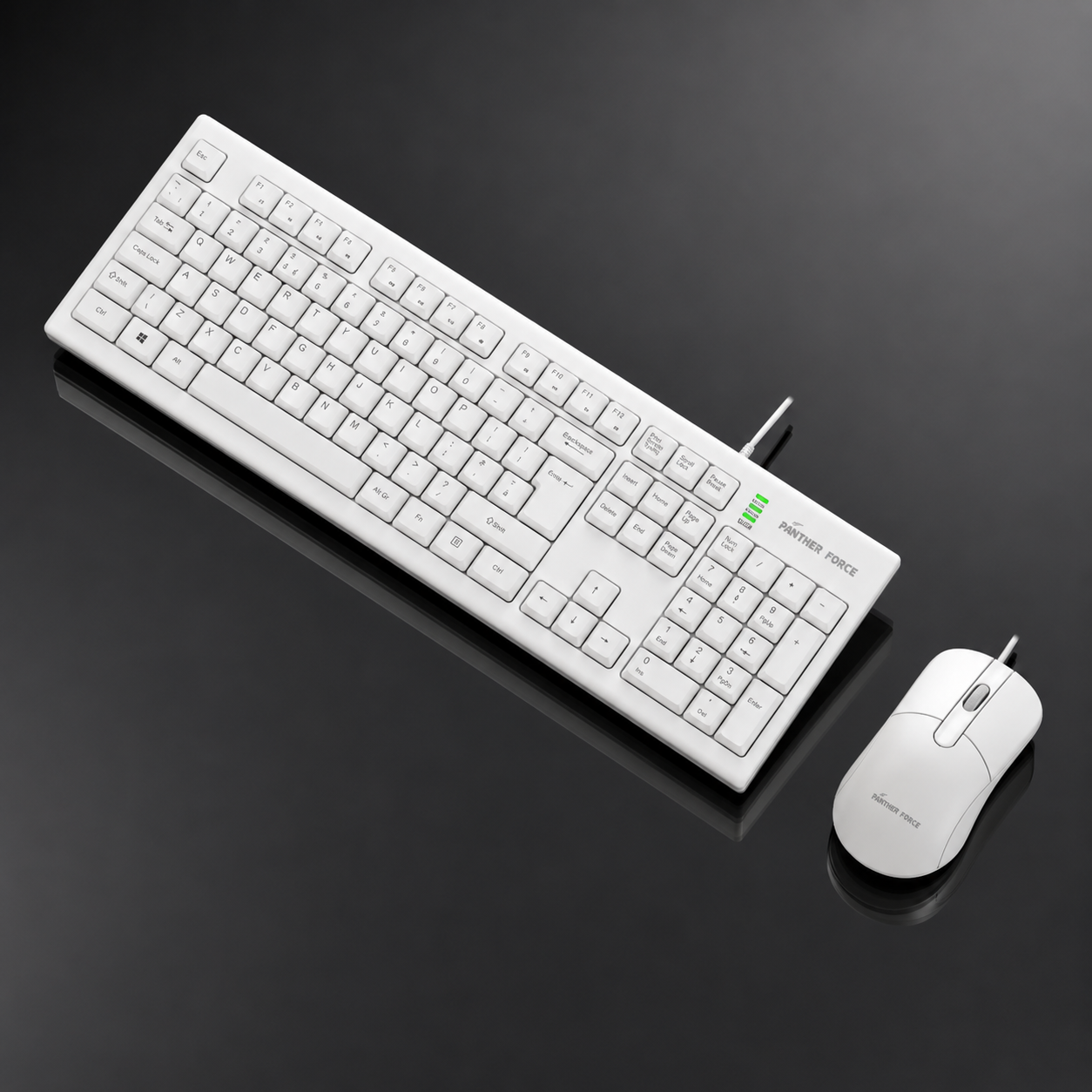 USB Wired Keyboard Mouse Set White Keyboard PF290