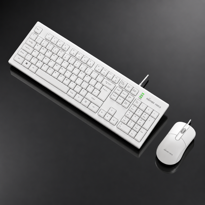 USB Wired Keyboard Mouse Set White Keyboard PF290