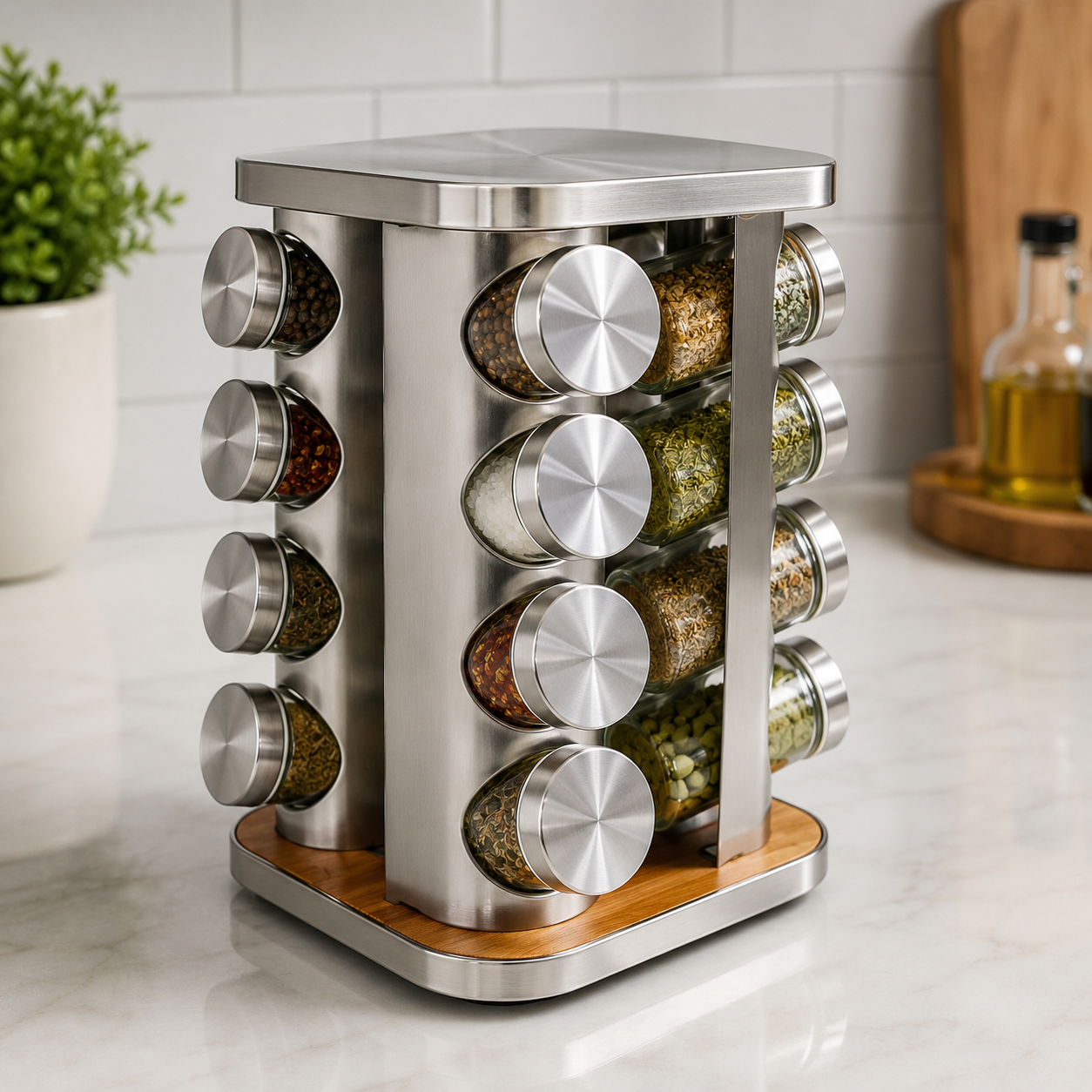 16 Jar Rotating Spice Carousel Rack