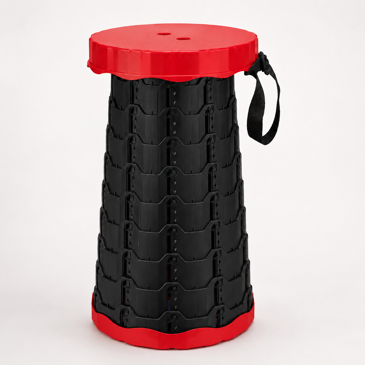 Portable Foldable Telescoping Stool with Adjustable Height and Carry Strap