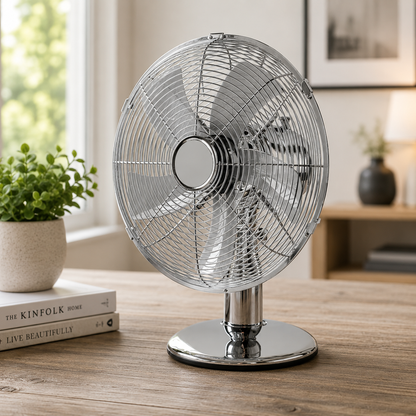 Daewoo 12" Chrome Metal Desk Fan