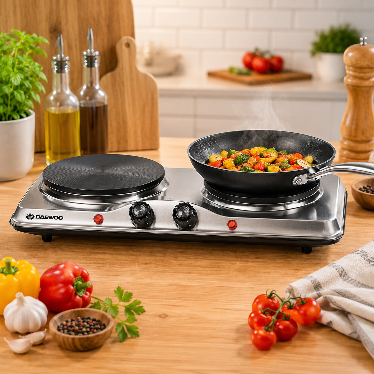Daewoo Double Hot Plate – 2500W Portable Electric Hob