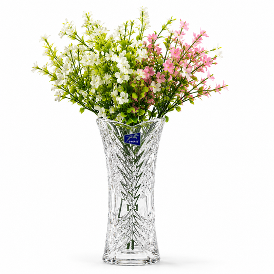 Crystal Glass Flower Vase Clear 15-20cm appox