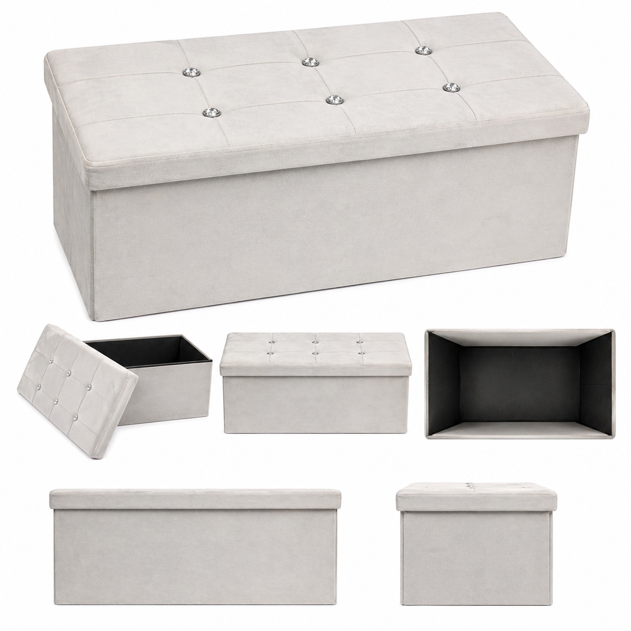 Foldable Storage Ottoman Box – Heavy Duty 150kg Capacity