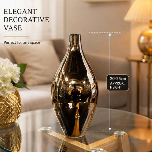 Luxury Metallic Gold Decorative Flower Vase 20–25cm