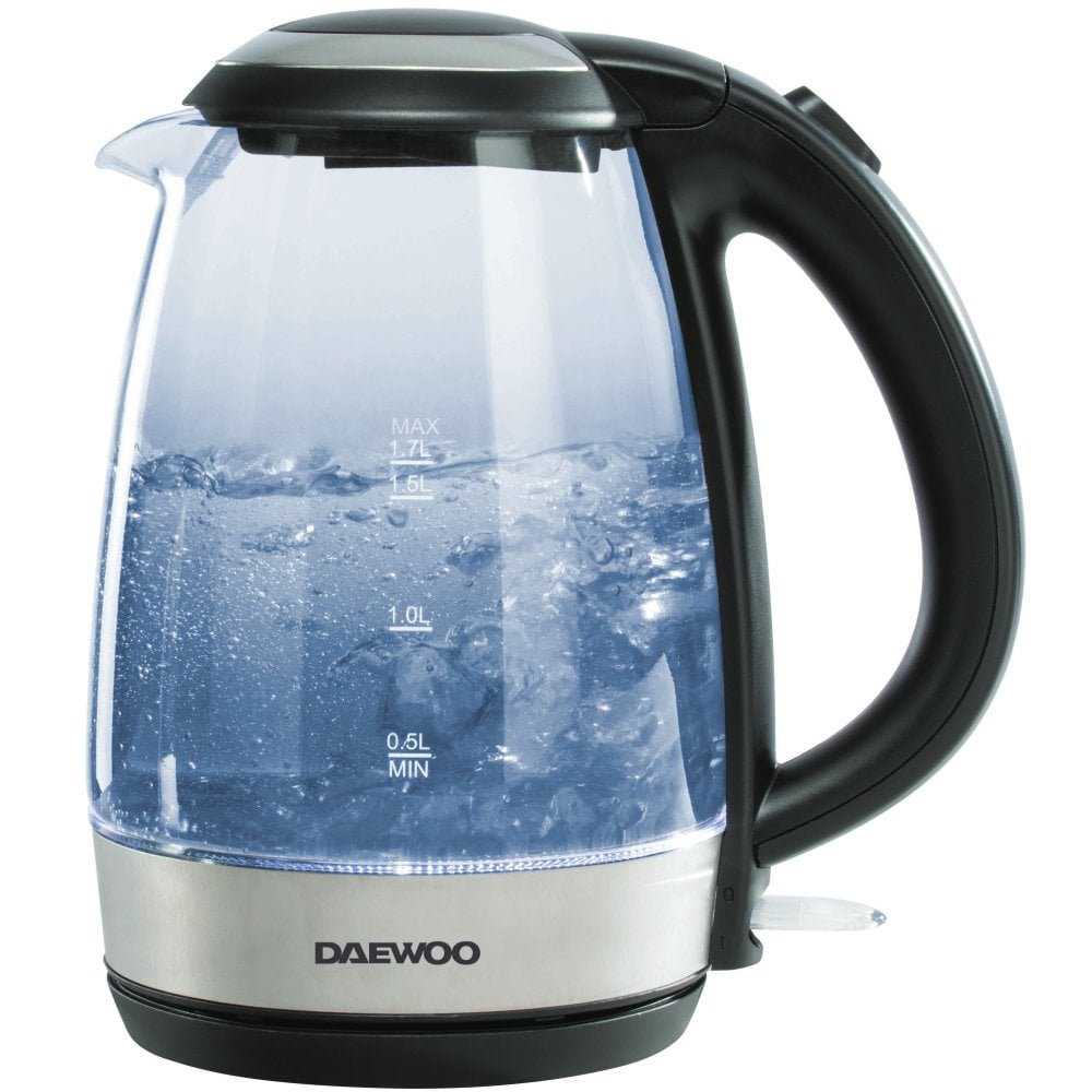 Daewoo 1.7L Glass Kettle with LED-Cordless