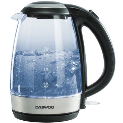 Daewoo 1.7L Glass Kettle with LED-Cordless