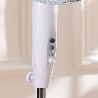 Daewoo 16" White Pedestal Fan with Cross base