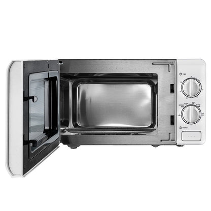 Daewoo 20L White Manual 800W Microwave with Stainless Steel Cavity SKU: SDA2075GE
