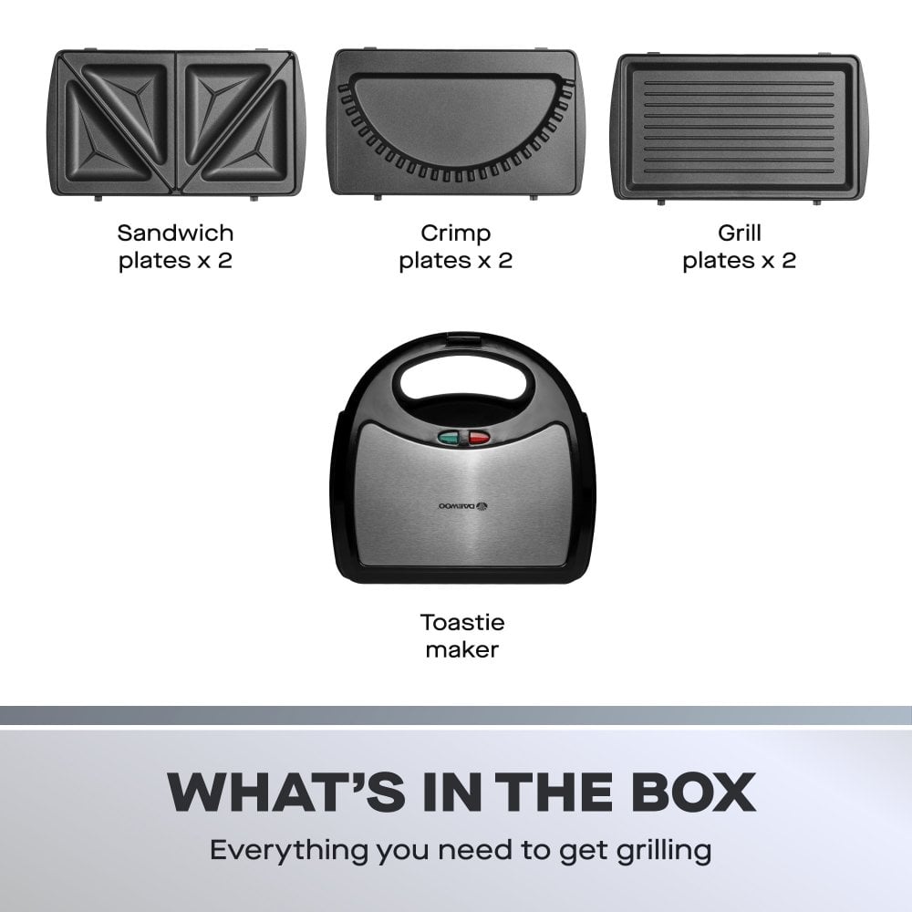 Daewoo 3-in-1 Sandwich, Panini, Crimp Maker