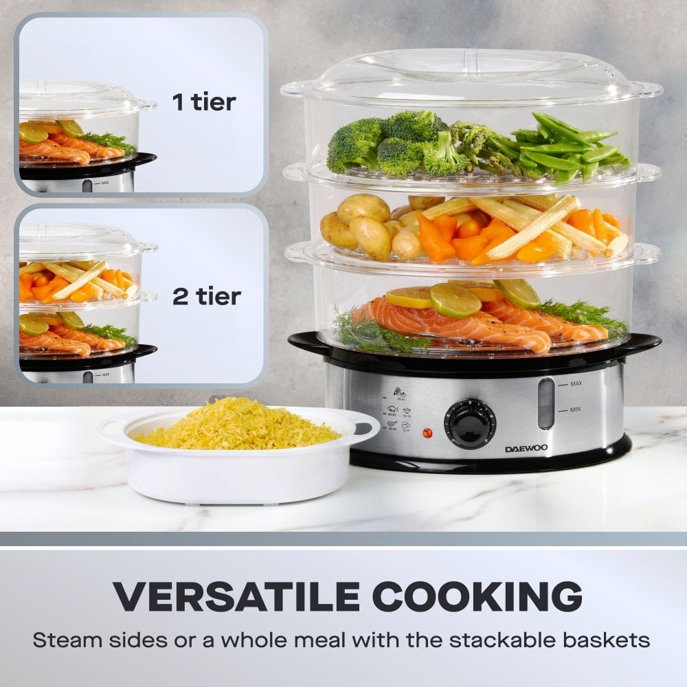 Daewoo 3 Tier Food Steamer – 9L