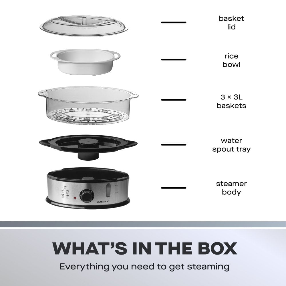 Daewoo 3 Tier Food Steamer – 9L