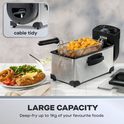Daewoo 3L Deep Fat Fryer Stainless Steel – 2000W