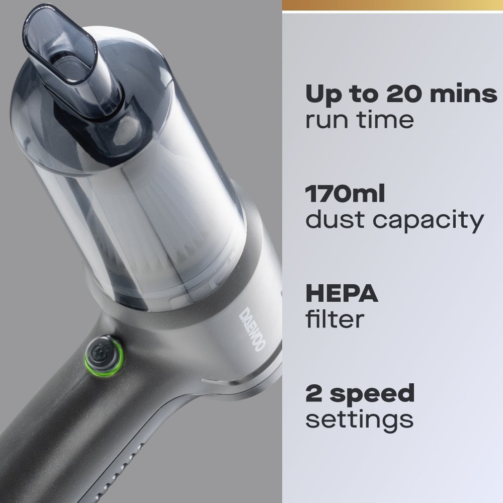 Daewoo Cyclone Freedom Cordless Handheld Car Detailing Vacuum Cleaner