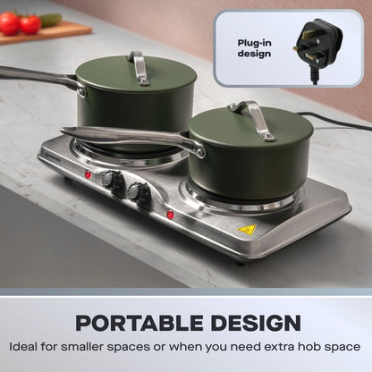 Daewoo Double Hot Plate – 2500W Portable Electric Hob