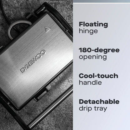 Daewoo Panini Press Sandwich Maker & Grill 750W