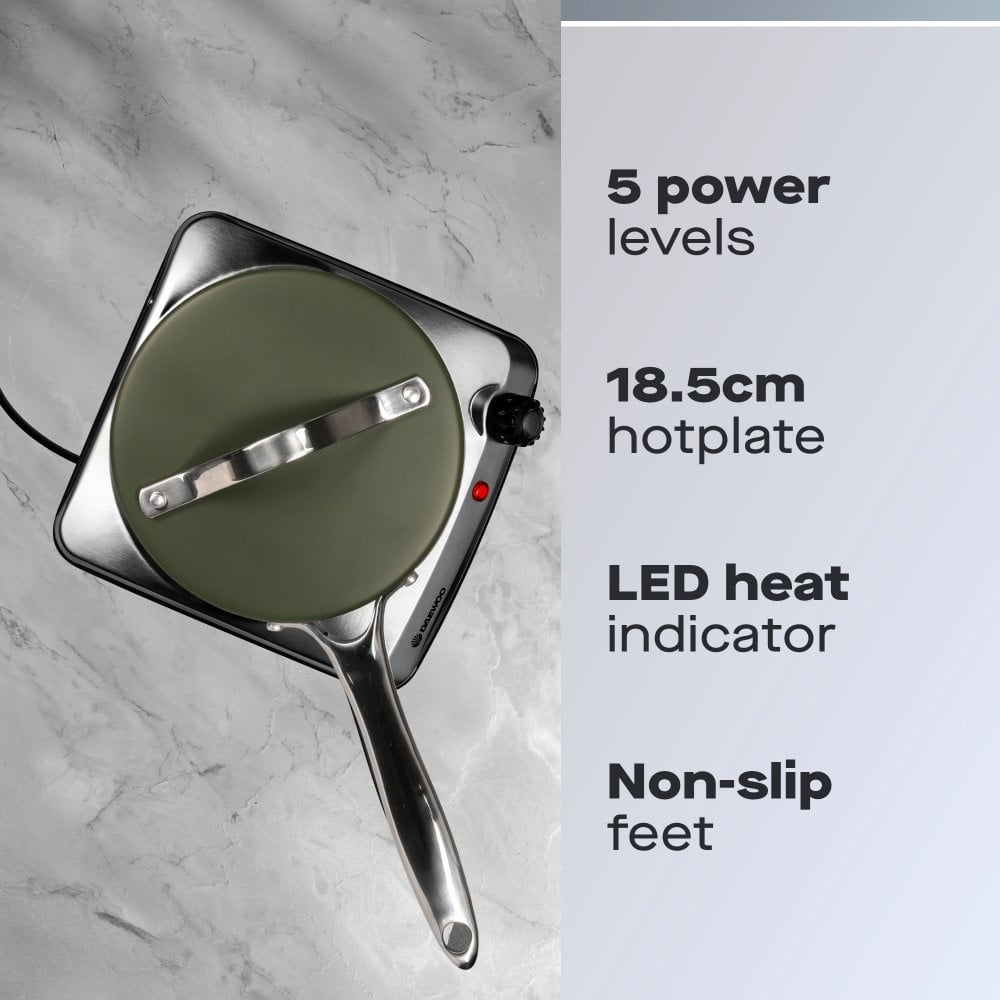 Daewoo Single Hot Plate – 1500W Portable Electric Hob