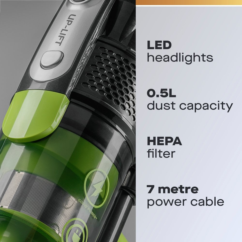 Daewoo Tornado 600W 2-in-1 Up-Lift Upright Corded Vacuum Cleaner