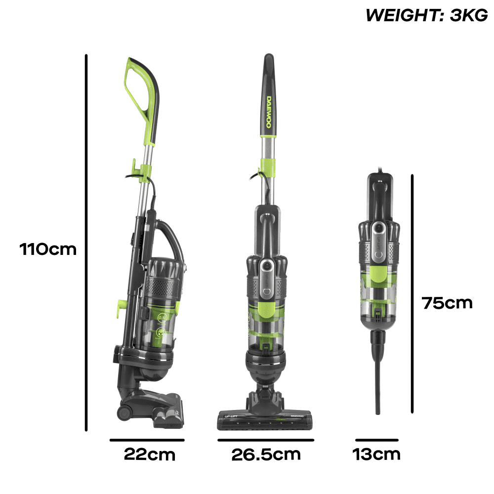 Daewoo Tornado 600W 2-in-1 Up-Lift Upright Corded Vacuum Cleaner
