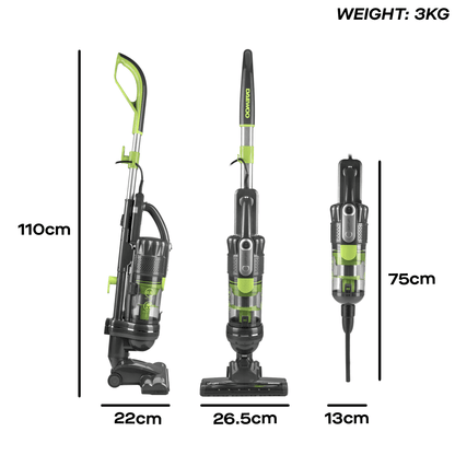 Daewoo Tornado 600W 2-in-1 Up-Lift Upright Corded Vacuum Cleaner