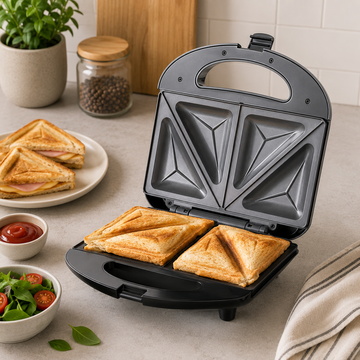 Daewoo  Deep Fill Sandwich Maker – 750W Toastie Machine