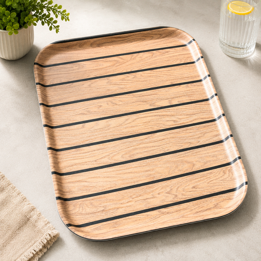 Natural Wood Pattern Serving Tray – Large