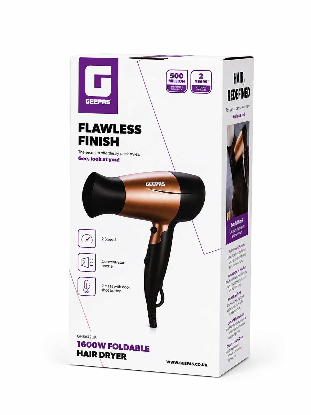 Geepas 1600W Foldable Travel Hair Dryer