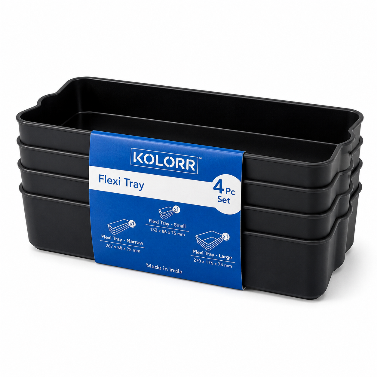 Flexi Tray 4 Piece Storage Organiser Set
