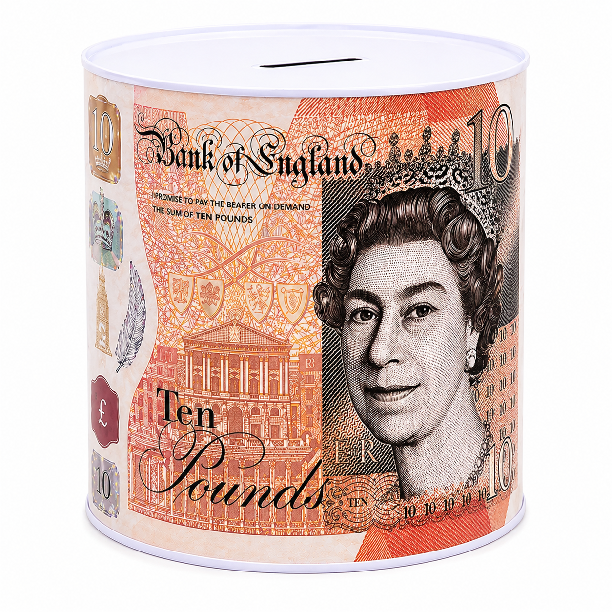 Money Tin Savings Bank – Metal Coin Box with Printed Banknote Designs, Available in 4 Sizes (Small, Medium, Large, Extra Large)