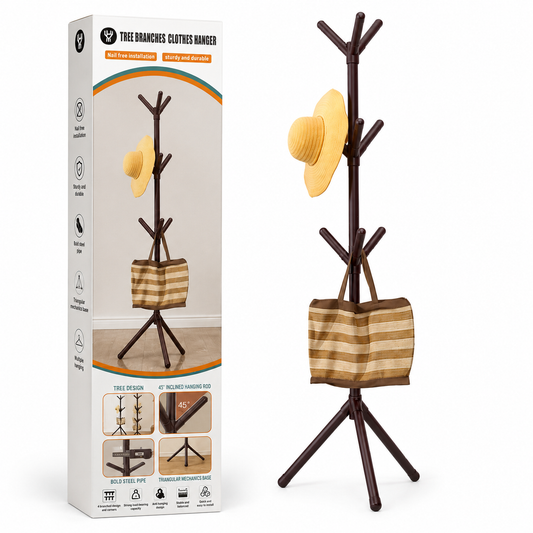 Tree Branch Clothes Hanger Stand – Modern Freestanding Coat Rack with Multi Hooks