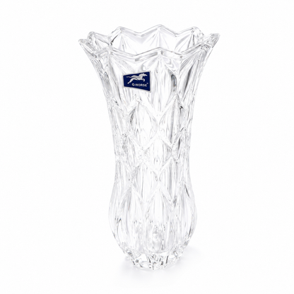 Crystal Glass Flower Vase Clear Decorative Table Centrepiece 15-20cm approx
