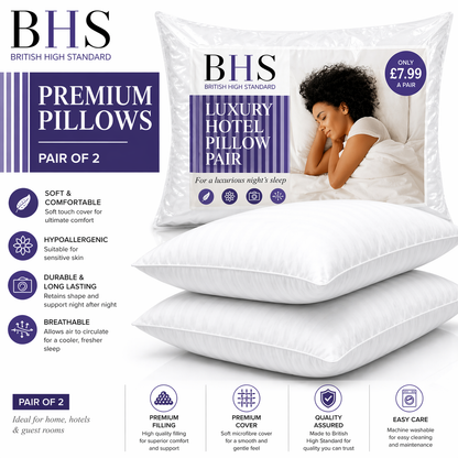 BHS Premium Pillows Pair of 2