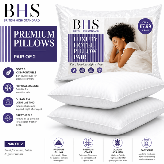BHS Premium Pillows Pair of 2