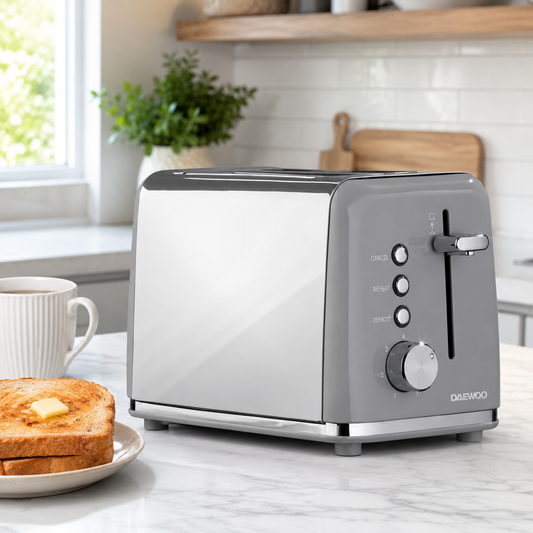 Daewoo Grey Kensington 2 Slice Toaster