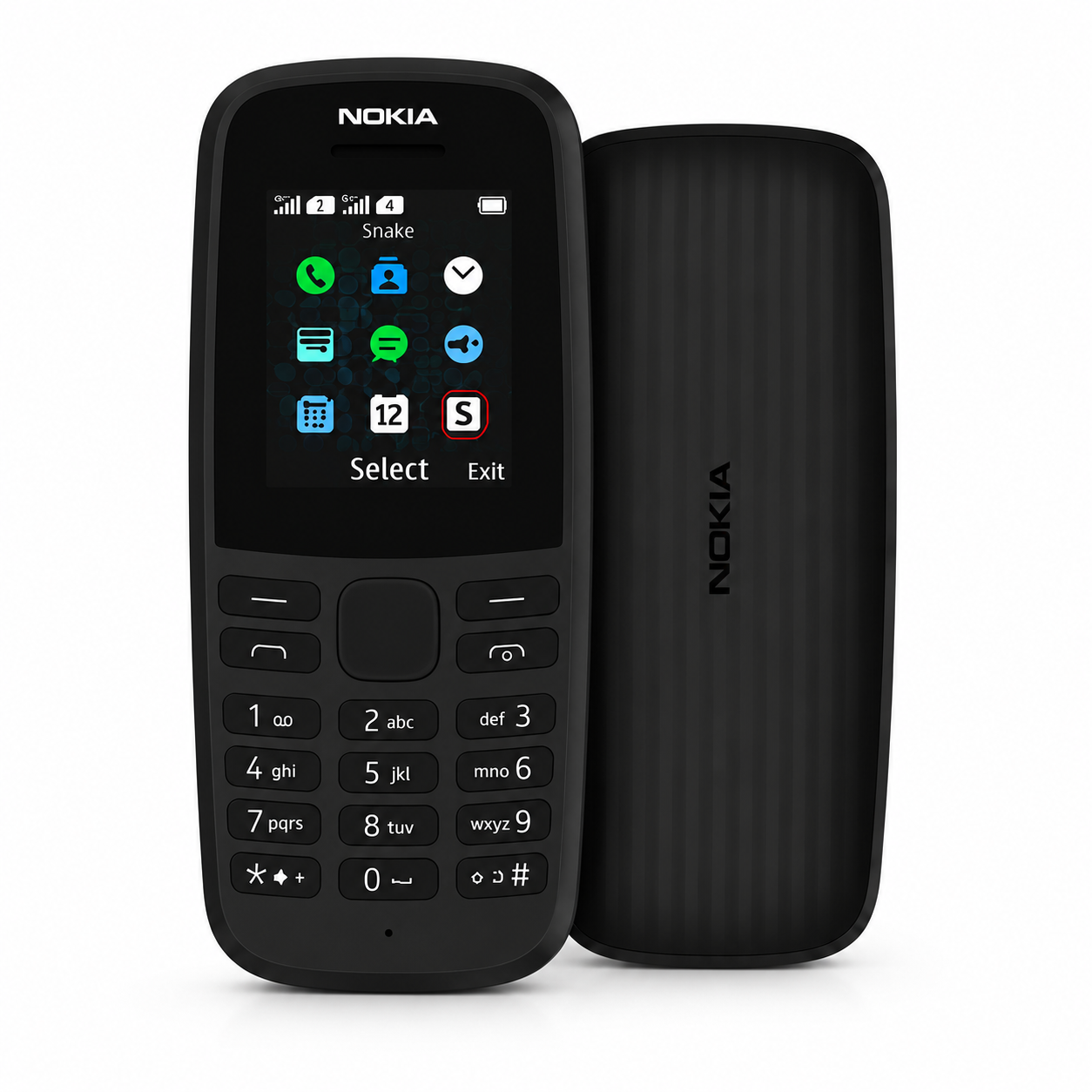 Nokia 105 4G Dual SIM Mobile Phone 4th Edition Black Unlocked FM Radio LED Torch New