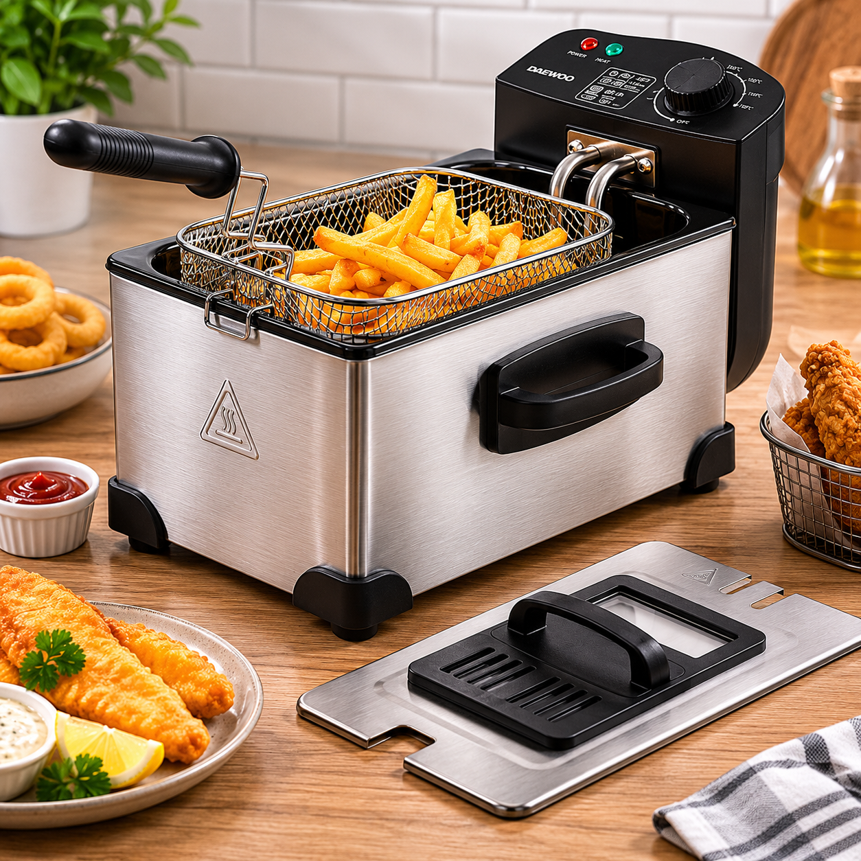 Daewoo 3L Deep Fat Fryer Stainless Steel – 2000W