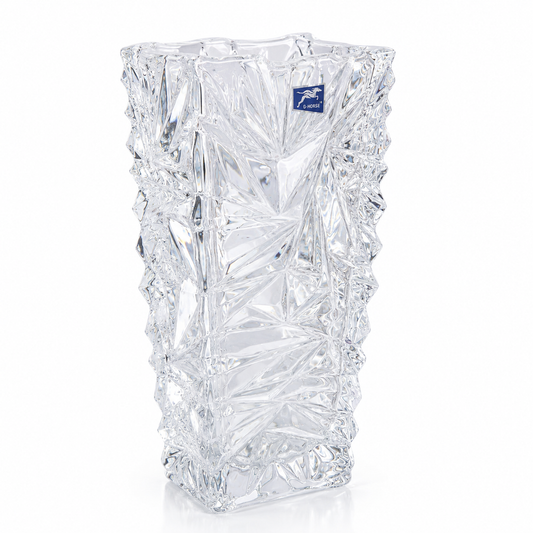 Premium Crystal Glass Vase 20-25cm approx. Decorative Flower Vase Clear