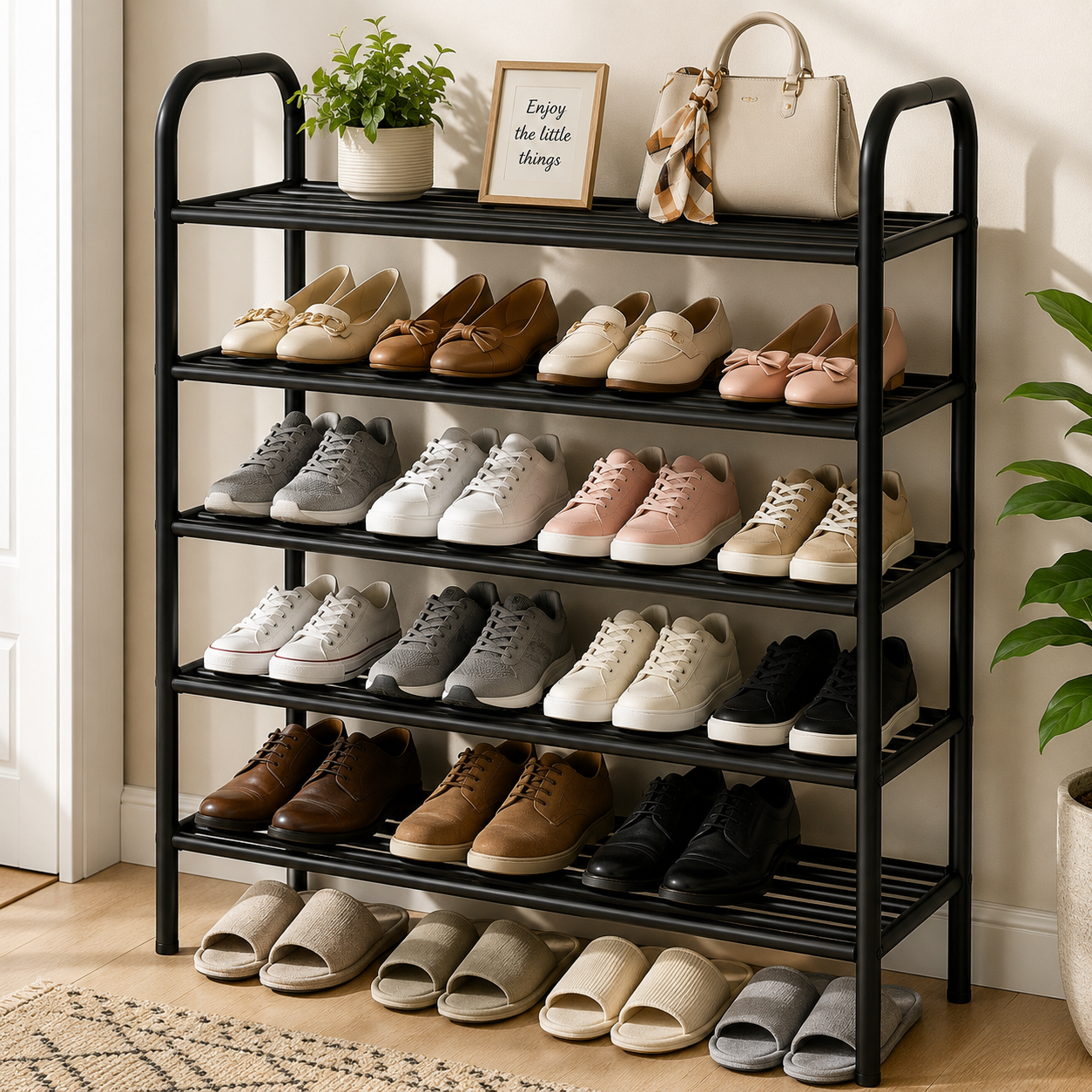 5-Tier Metal Shoe Rack Organizer