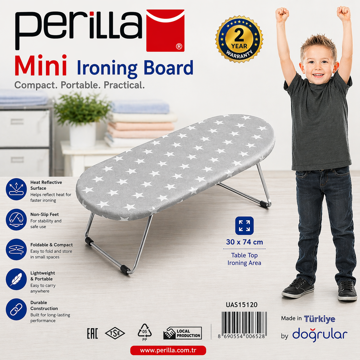 Perilla Mini Ironing Board – Compact & Portable
